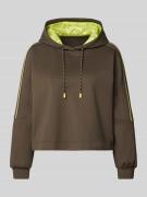 Marc Cain Hoodie mit Tunnelzug in Khaki, Größe 34