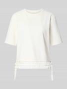 Marc Cain T-Shirt aus Modal-Mix mit Schleifen-Details in Offwhite, Grö...