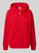 Levi's® Sweatjacke mit Label-Patch und Känguru-Tasche in Rot, Größe L