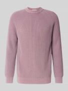 Drykorn Strickpullover mit Rundhalsausschnitt in Rose, Größe L