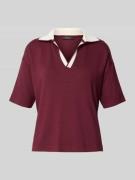 OPUS T-Shirt mit Umlegekragen und V-Ausschnitt Modell 'Soffice' in Bor...