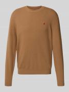 Replay Strickpullover aus Lanawoll-Mix mit Rundhalsausschnitt in Camel...