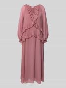 Jake*s Collection Midikleid aus Chiffon mit Volants in Altrosa, Größe ...