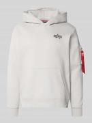 Alpha Industries Hoodie mit Kapuze in Hellgrau, Größe L