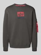 Alpha Industries Sweatshirt mit Reißverschlusstasche am Ärmel in Anthr...