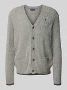 Polo Ralph Lauren Strickjacke mit V-Ausschnitt und Eingrifftaschen in ...