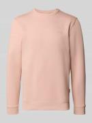 Blend Sweatshirt mit Rundhalsausschnitt und Logo in Rosa, Größe L