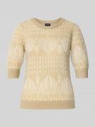 JOOP! Slim Fit Strickpullover mit 1/2-Arm Modell 'Kathe' in Beige, Grö...
