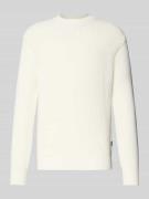 Replay Strickpullover mit gerippten Abschlüssen in Offwhite, Größe L