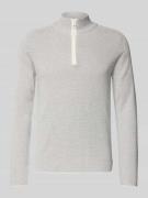 Cinque Strickpullover mit geripptem Stehkragen Modell 'FALCINO' in Off...