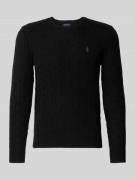 Polo Ralph Lauren Strickpullover mit Stehkragen in Anthrazit, Größe L