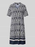 s.Oliver BLACK LABEL Fließendes Minikleid mit Allover-Muster in Marine...