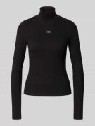 Calvin Klein Jeans Longsleeve mit Stehkragen in Black, Größe L