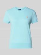 Polo Ralph Lauren Strickshirt mit Logo-Stitching in Bleu, Größe L