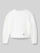 Mayoral Sweatshirt mit Label-Applikation in Ecru, Größe 104