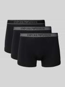 Emporio Armani Trunks mit Label-Bund im 3er-Pack in Black, Größe L