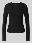 Only Slim Fit Langarmshirt aus Baumwoll-Mix Modell 'RILEY' in Black, G...
