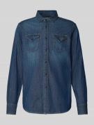 Replay Regular Fit Jeanshemd mit Brusttaschen und Label-Stitching in J...