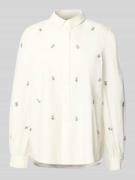 ICHI Regular Fit Bluse mit Stitchings Modell 'SANAZ' in Weiss, Größe 4...