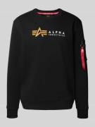 Alpha Industries Sweatshirt mit Label-Print in Black, Größe XL