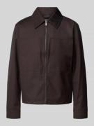 JAKE*S STUDIO MEN Regular Fit Hemdjacke mit Brusttaschen in Dunkelbrau...