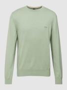 BOSS Strickpullover mit Rundhalsausschnitt Modell 'Pacas' in Schilf, G...