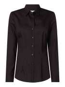 Seidensticker Hemdbluse mit Motiv-Stitching in Black, Größe 36