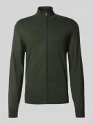 MCNEAL Slim Fit Strickjacke aus Viskose-Mix mit Reißverschluss in Dunk...