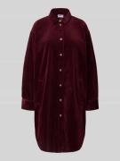 Jake*s Casual Knielanges Hemdblusenkleid aus Cord in Aubergine, Größe ...