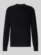 Replay Strickpullover mit gerippten Abschlüssen in Black, Größe L