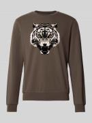 Antony Morato Regular Fit Sweatshirt mit Animal-Print in Oliv, Größe L