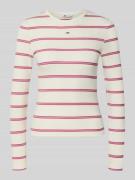 Tommy Jeans Slim Fit Langarmshirt aus Baumwoll-Mix in Offwhite, Größe ...