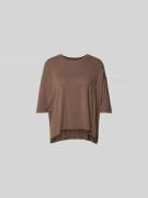 Juvia Relaxed Fit T-Shirt mit Rollsaum in Mittelbraun, Größe L