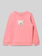 Steiff Sweatshirt mit Motiv-Stitching in Lachs, Größe 104