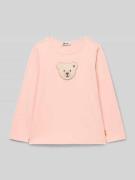 Steiff Longsleeve mit Motiv-Stitching in Rosa, Größe 104