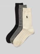 Polo Ralph Lauren Socken mit Zopfmuster im 3er-Pack in Black, Größe 1