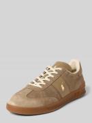 Polo Ralph Lauren Ledersneaker mit Logo-Detail in Taupe, Größe 40
