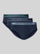 Emporio Armani Slip mit Label-Bund im 3er-Pack in Dunkelblau, Größe L