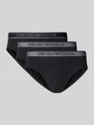 Emporio Armani Slip mit Label-Bund im 3er-Pack in Black, Größe L