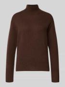 Luisa Cerano Strickpullover mit Stehkragen in Dunkelbraun, Größe 34