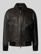 BOSS Orange Regular Fit Lederjacke aus echtem Schafsleder Modell 'JOBE...