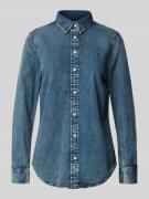 Lauren Ralph Lauren Jeansbluse mit Label-Stitching in Jeansblau, Größe...