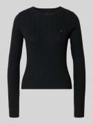Tommy Jeans Regular Fit Strickpullover aus reiner Baumwolle in Black, ...