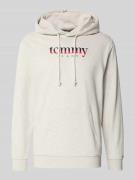 Tommy Jeans Regular Fit Hoodie aus reiner Baumwolle in Hellgrau Melang...