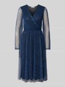 More & More Midikleid mit V-Ausschnitt in Marine, Größe 34