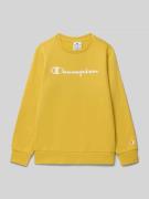 CHAMPION Sweatshirt mit Label-Print in GELB, Größe 140