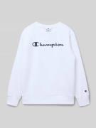CHAMPION Sweatshirt mit Label-Print in Weiss, Größe 128