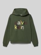 Calvin Klein Jeans Hoodie mit Label-Print in Oliv, Größe 152