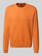 Napapijri Sweatshirt mit Rundhalsausschnitt und Label-Stitching in Ora...