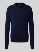 Polo Ralph Lauren Wollpullover mit Kentkragen in Marine, Größe L